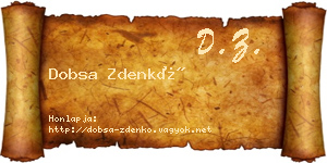 Dobsa Zdenkó névjegykártya